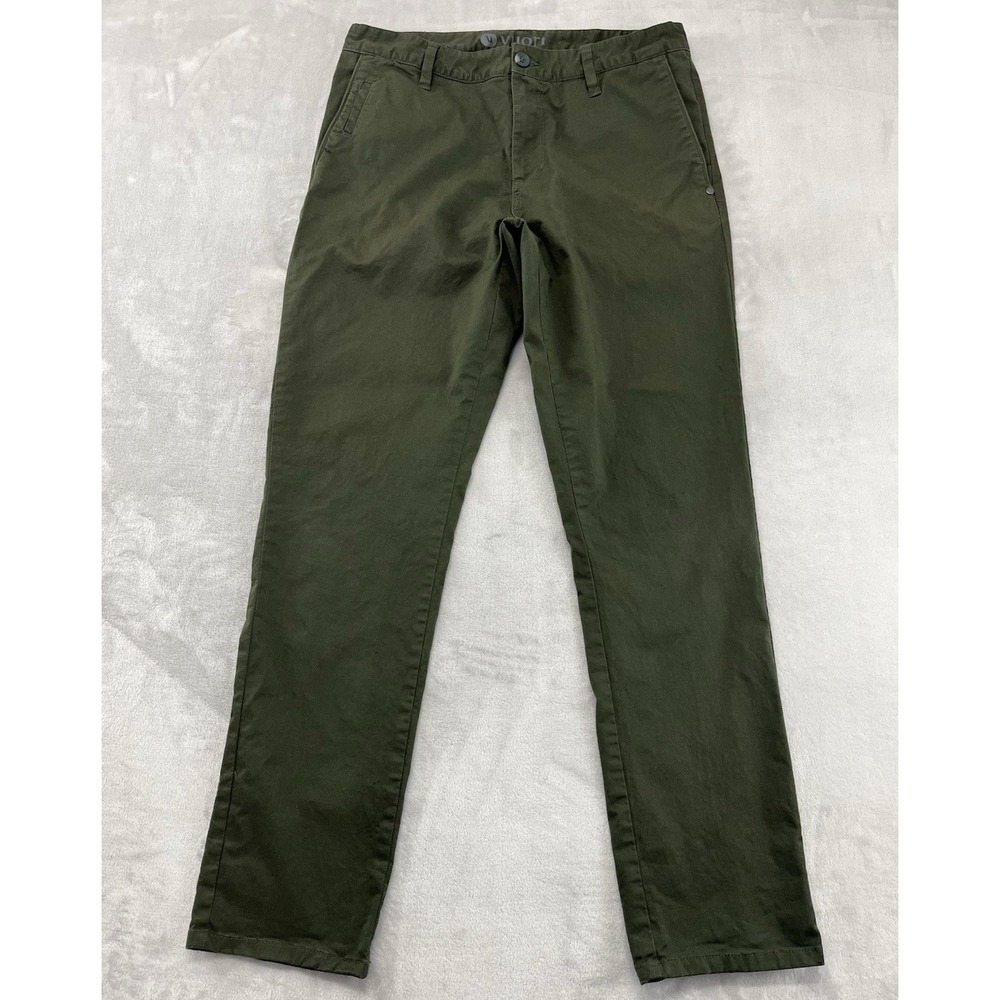 Vuori All Ways Chino Pants Men 32 Olive Green Stretch Twill Performance Preppy